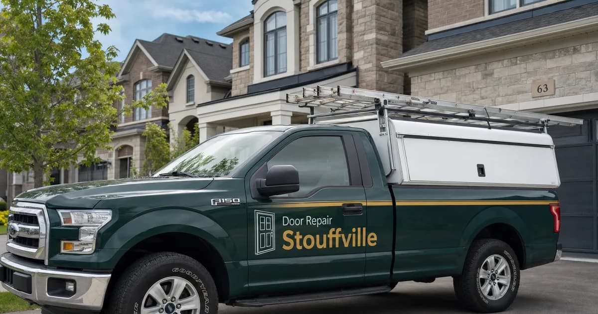 Door repair service vehicle serving Stouffville, Ontario