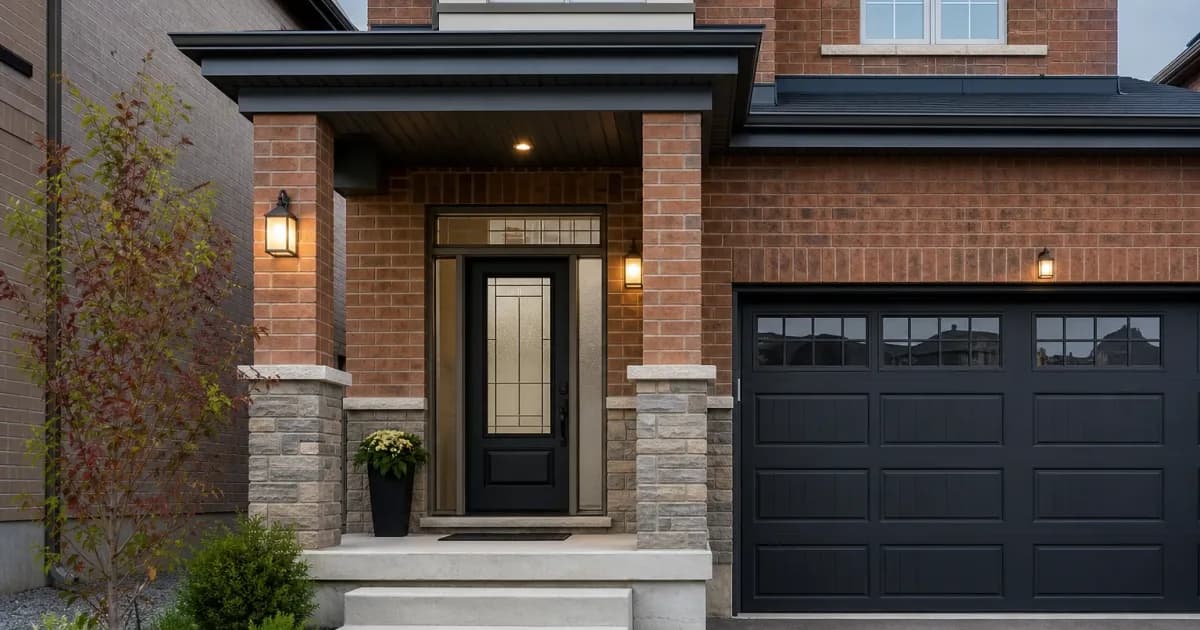 Front door weather sealing on a home in Stouffville, Ontario